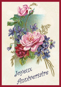 Roses et violettes pour un bel anniversaire